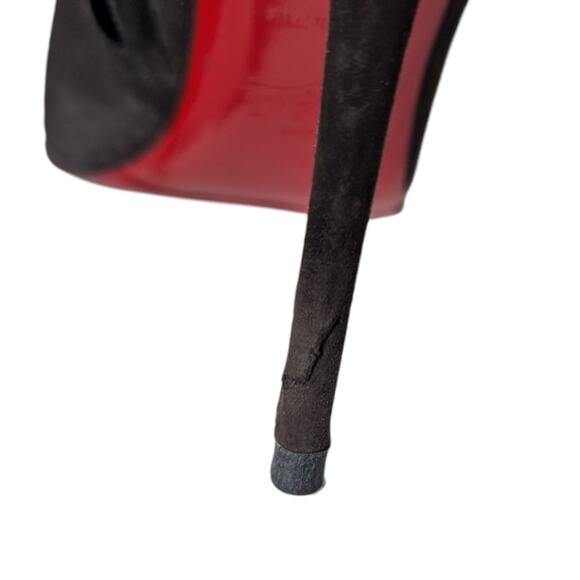 Christian Louboutin Bellissima 100 Ankle Boot Brown Suede Round Toe Heels 38.5 - Picture 7 of 11
